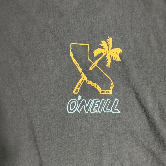 O’Neill California Graphic T-Shirt Men’s XL Charcoal Gray Cotton Surf Skate Tee - Picture 3 of 6